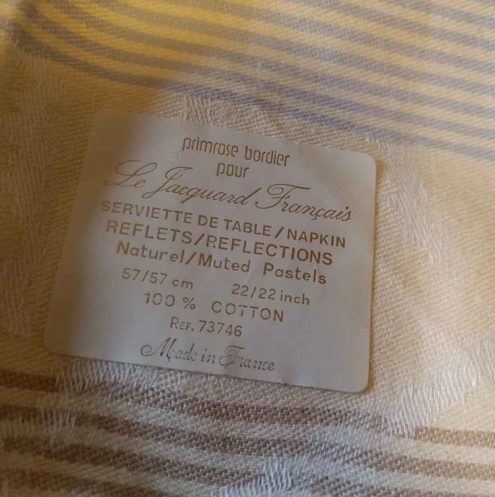 4 NEW Le Jacquard Francais Primrose Bordier Pour Cloth Napkins Set